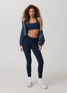 Vuori Daily Form Sports Bra in Blue Coast Full Length Front View