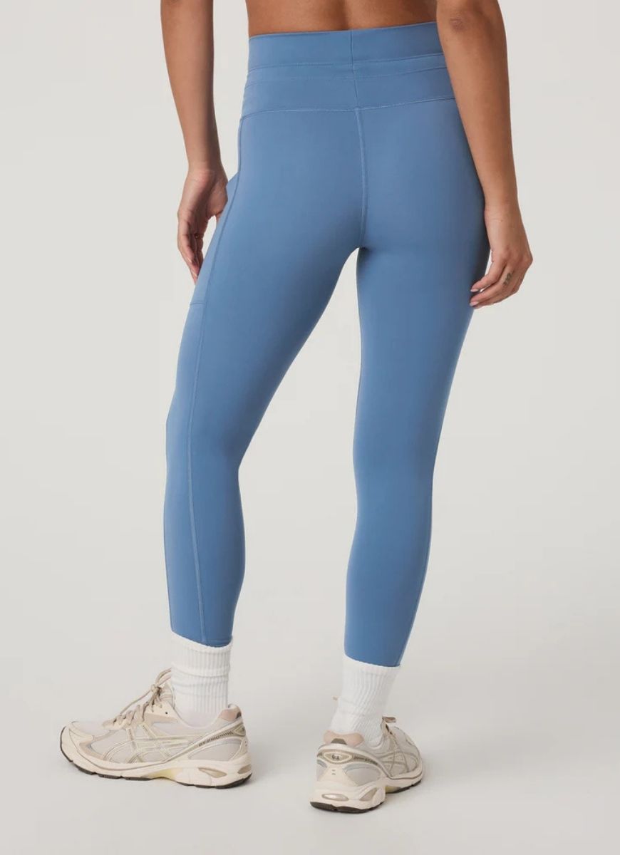 Vuori Daily Pocket Legging in Light French Blue Back View