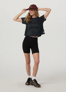 vuori Women's Energy Tee in Black Full Length Front View