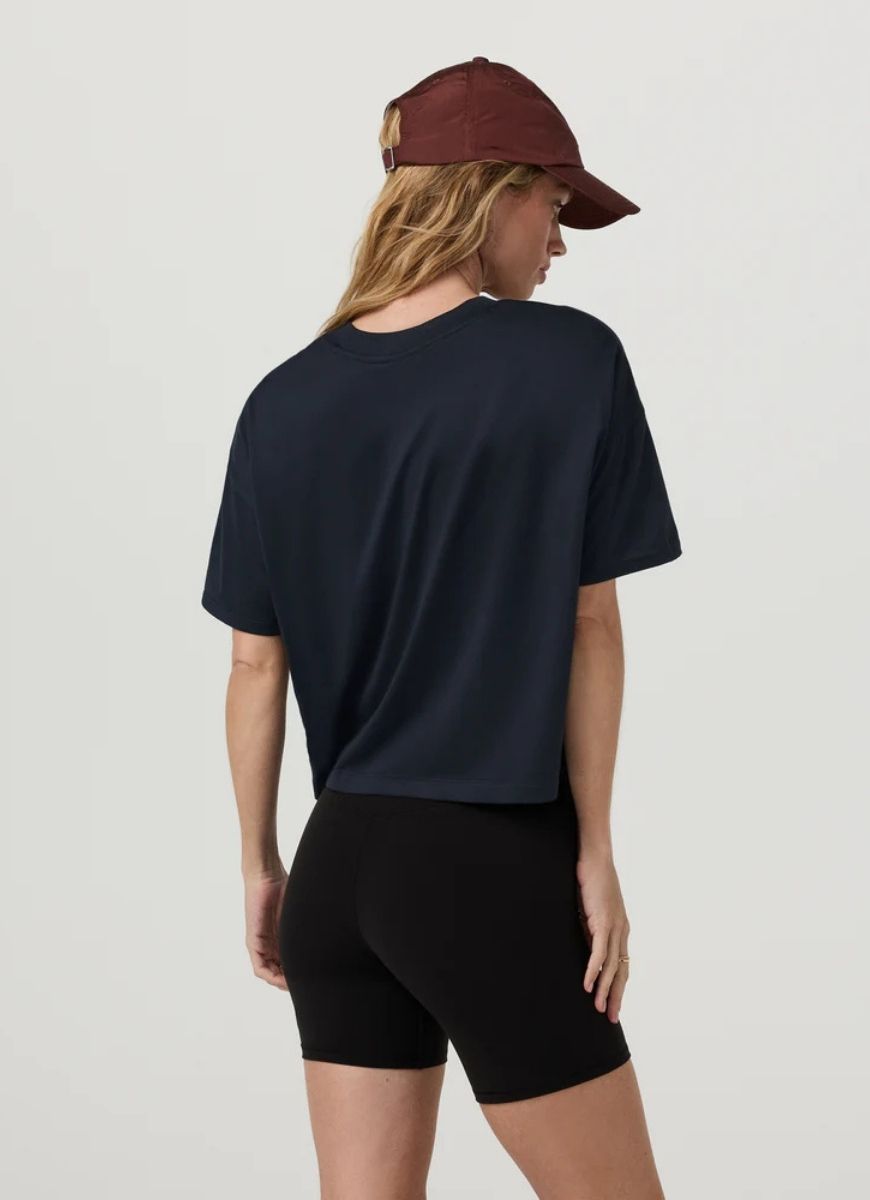 vuori Women's Energy Tee in Black Back View