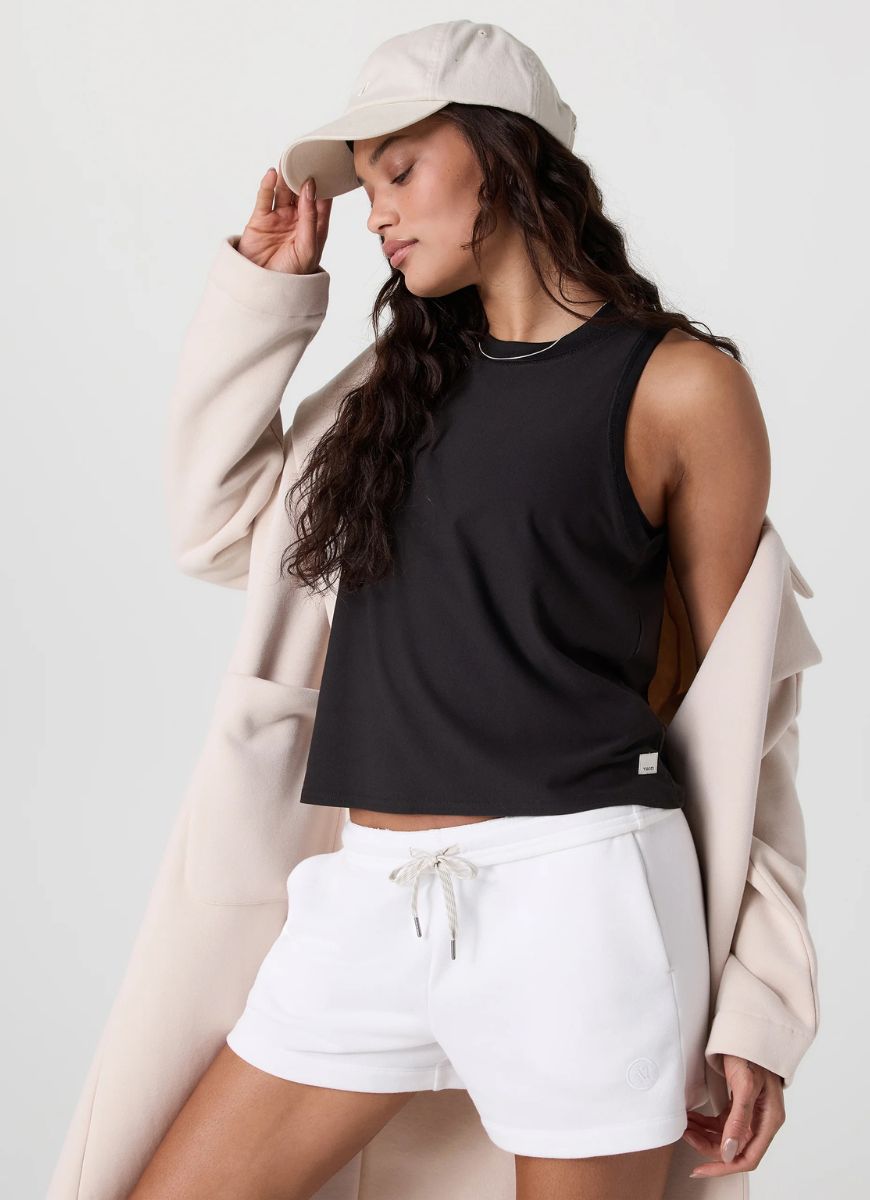 Vuori Women's Energy Top in Black Front View