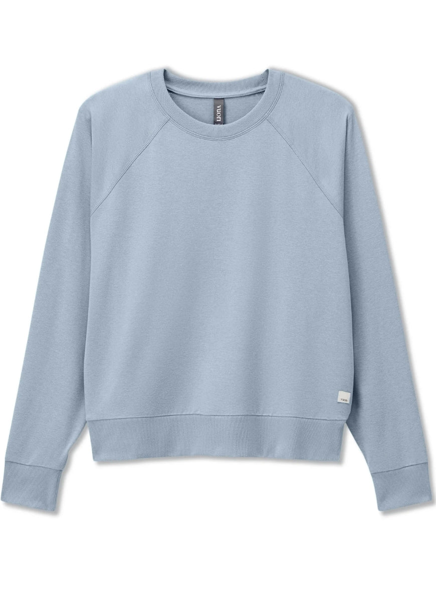 Vuori Long Sleeve Halo Crew in Heather Seaglass Product Shot View