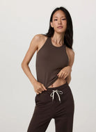 Vuori Pose Plyo Tank Top in Java Front View