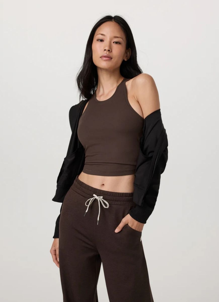 Vuori Pose Plyo Tank Top in Java Alternate Front View