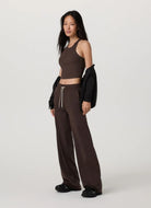 Vuori Pose Plyo Tank Top in Java Full Length Angled Side View