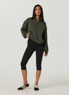 Vuori Restore Oversized Half Zip in Army