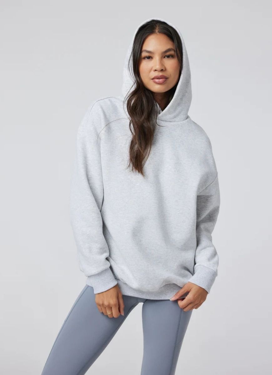 Vuori Restore Oversized Hoodie in Pale Grey Heather