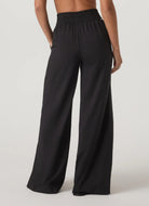 Vuori Women's Villa Wide Leg Pant in Black Back View
