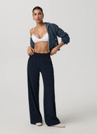 Vuori Villa Wideleg Pant in Ink Full Length Front View