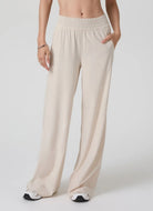 Vuori Villa Wideleg Pant in Milkweed Waist Down Front View