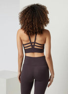 Vuori Yosemite Longline Sports Bra in Sangria Back View