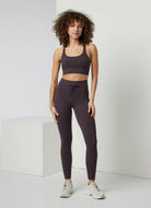 Vuori Yosemite Longline Sports Bra in Sangria Full Length Front View