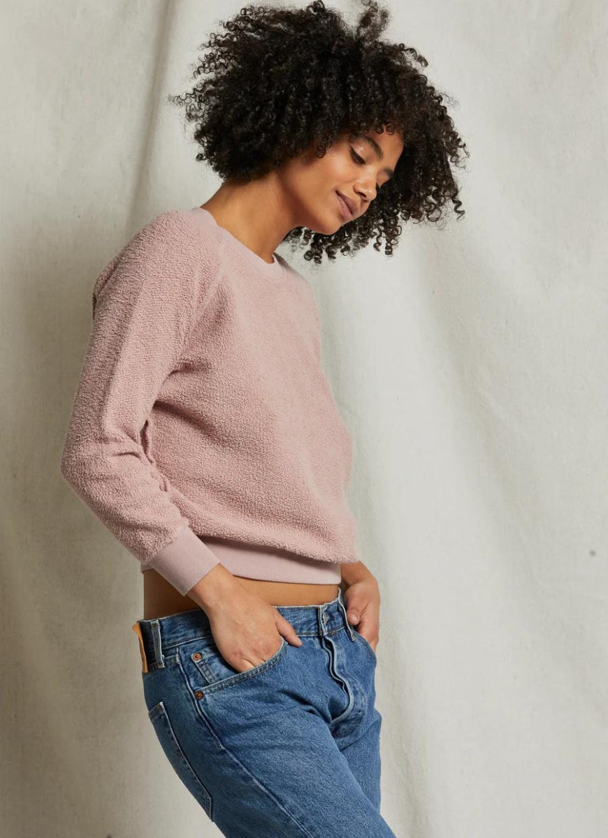 perfectwhitetee Ziggy Inside Out Sweatshirt in Mauve Side View