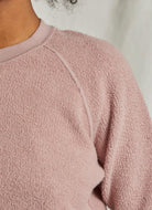 perfectwhitetee Ziggy Inside Out Sweatshirt in Mauve Close Up Front View