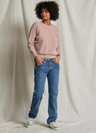 perfectwhitetee Ziggy Inside Out Sweatshirt in Mauve Full Length Front View