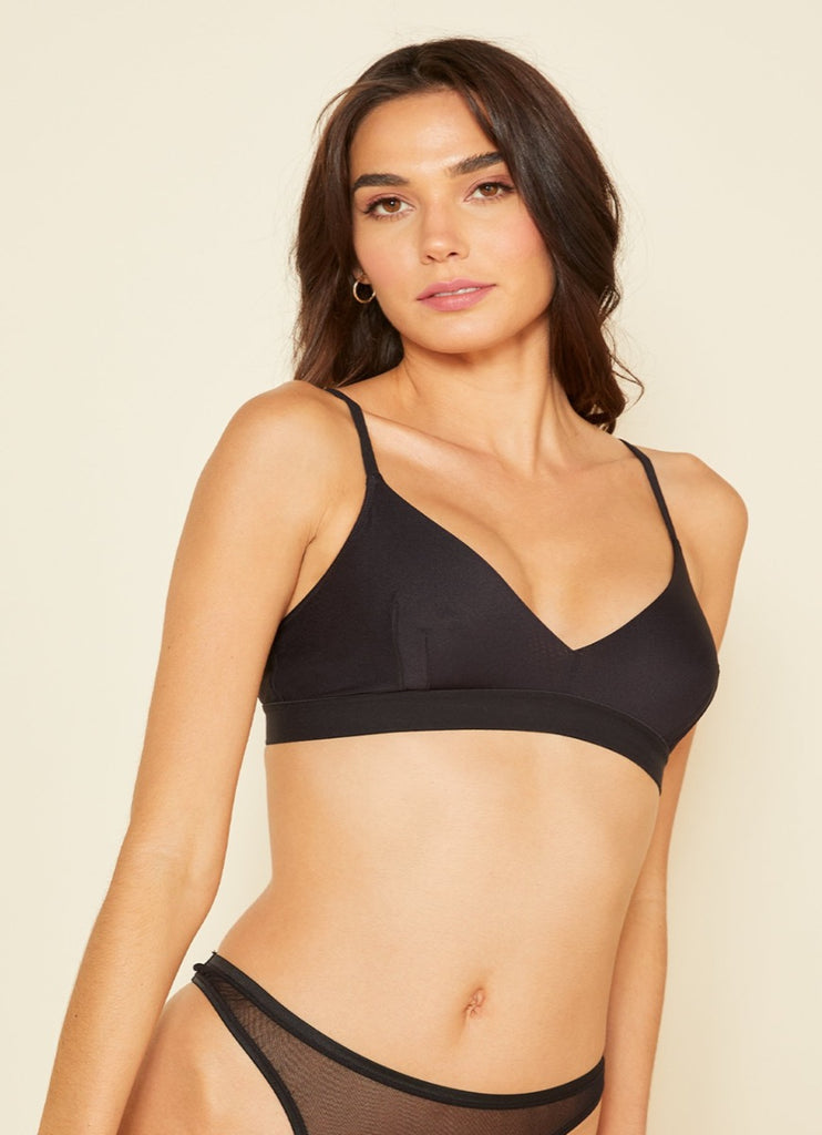 Cosabella Aire Bralette in Black Front View