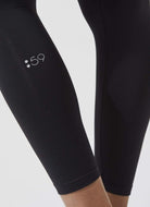 Splits59 Airweight High Waist 7/8 Legging in Black Close Up View of Logo
