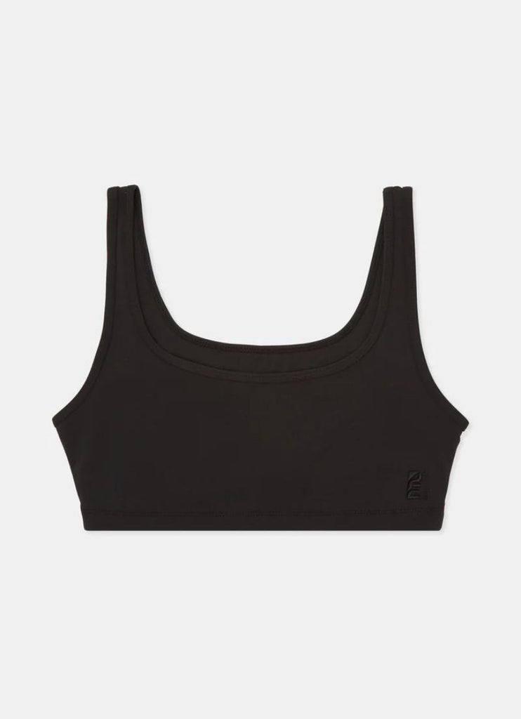 P.E Nation Amplify Sports Bra in Black Flat Lay View