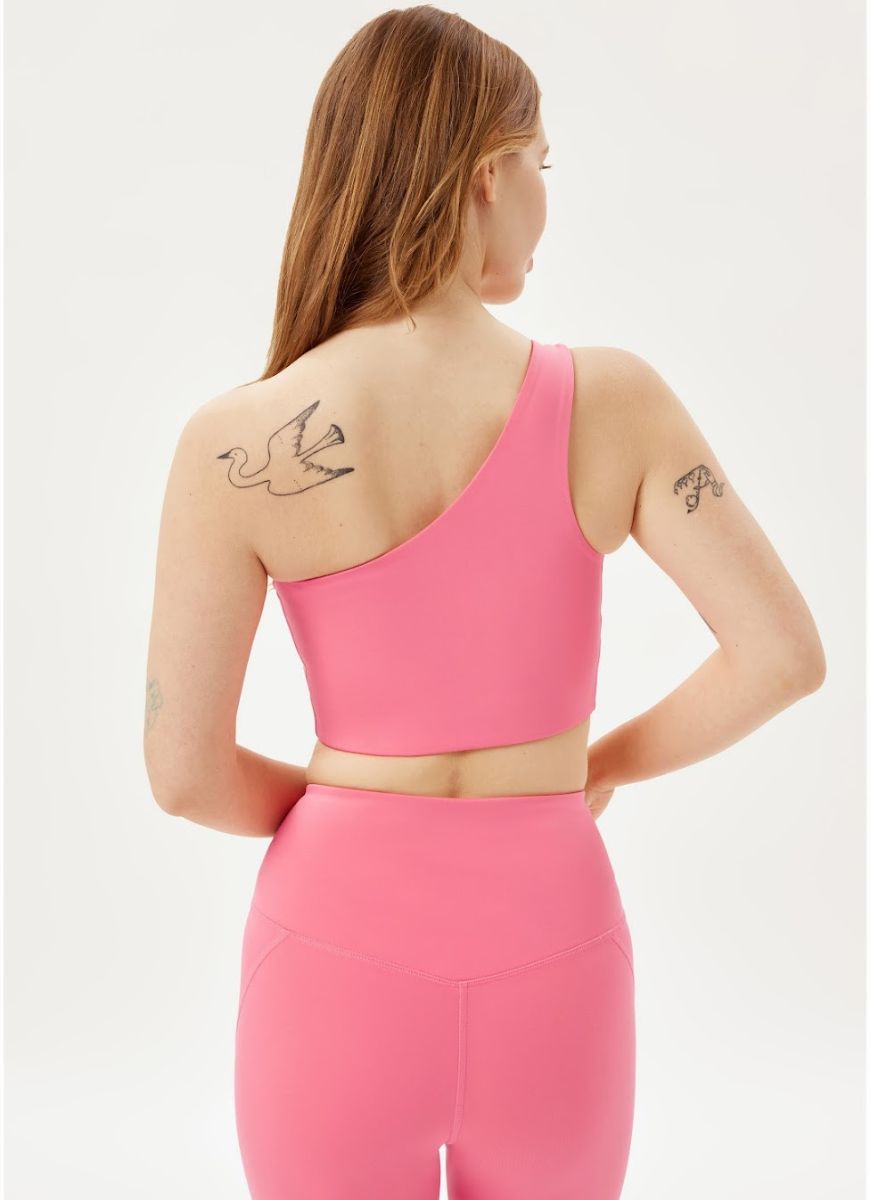 Girlfriend Collective Bianca Bra in Pink Back View