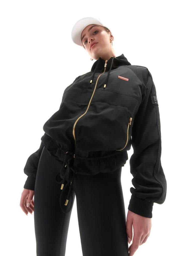 P.E Nation Endurance Man Down Women's Jacket in Black Angled Up Front View