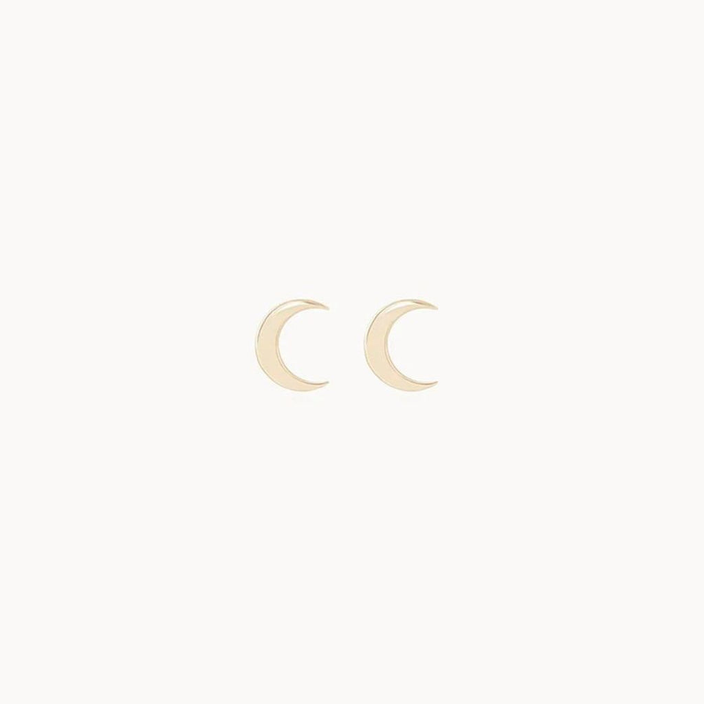 bluboho Everyday Larger Crescent Moon Earring in 14K Gold