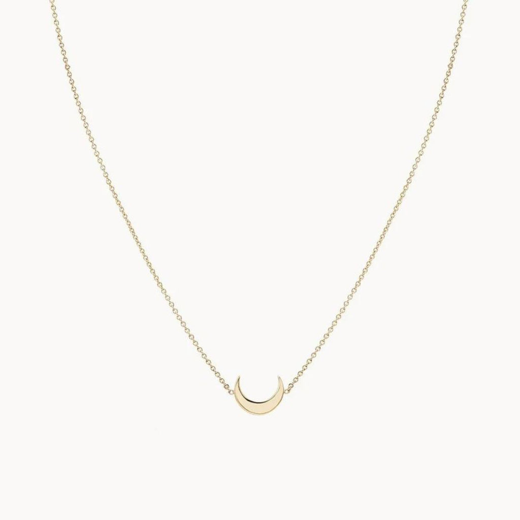 bluboho Everyday Little Crescent Moon Necklace in 14K Gold