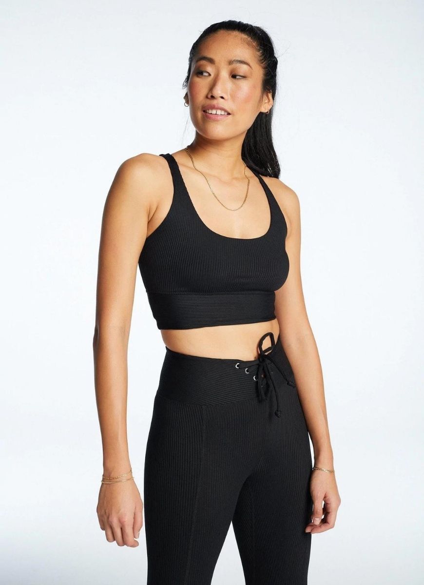 YEAR OF OURS Ribbed Gym Bra in Black