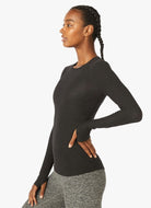 Beyond Yoga Women's Featherweight Classic Crew Pullover in Darkest Night Alternate Side View