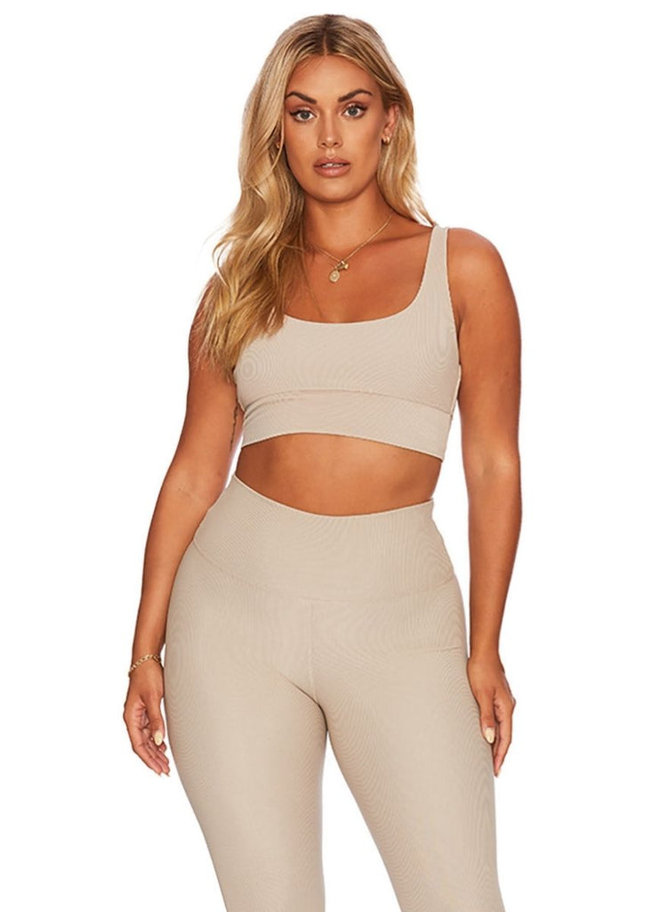 BEACH RIOT Women's Leah Top in Taupe Front View