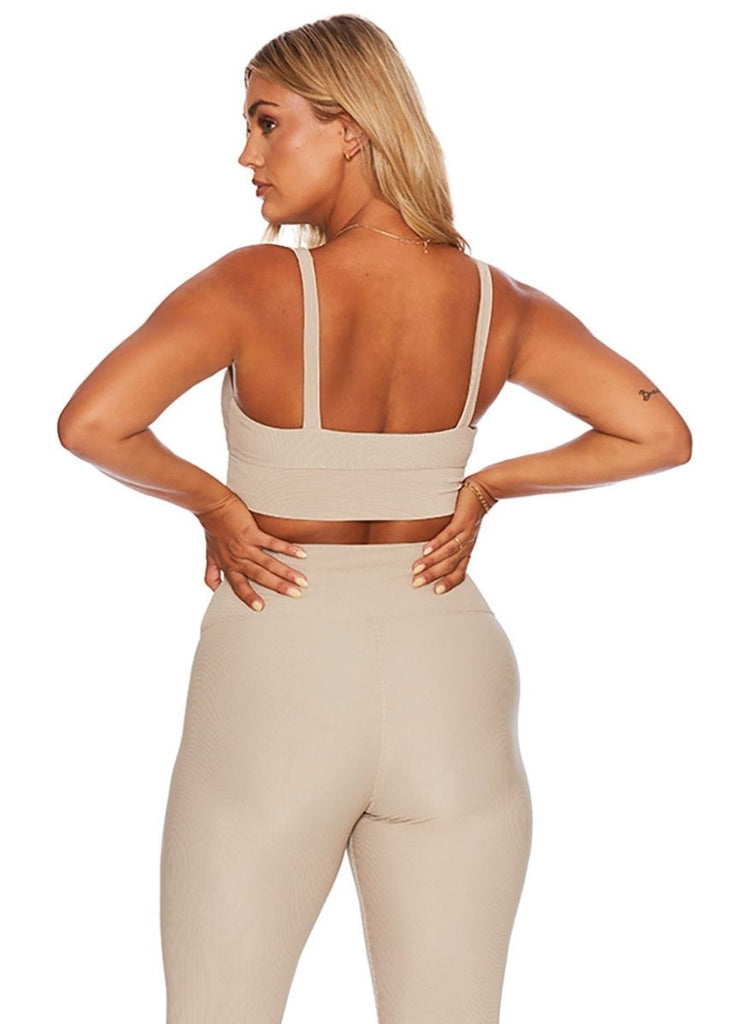 BEACH RIOT Women's Leah Top in Taupe Back View