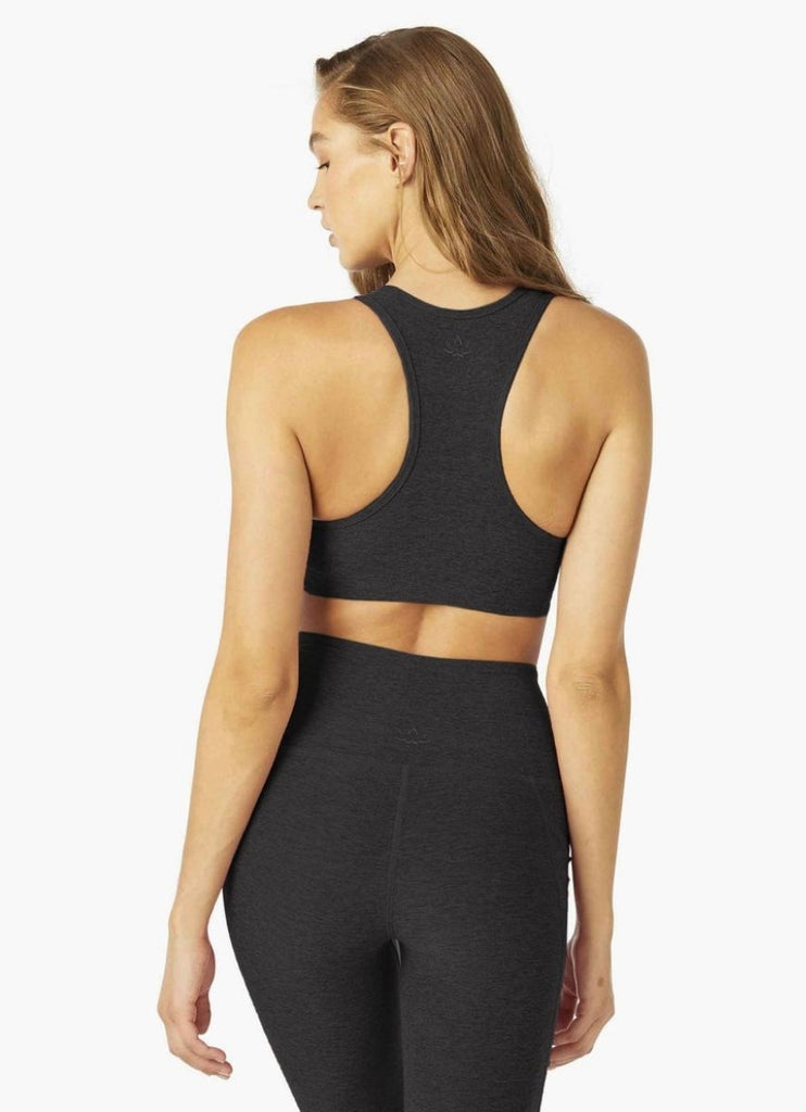 Beyond Yoga Spacedye Lift Your Spirits Bra in Darkest Night Back View