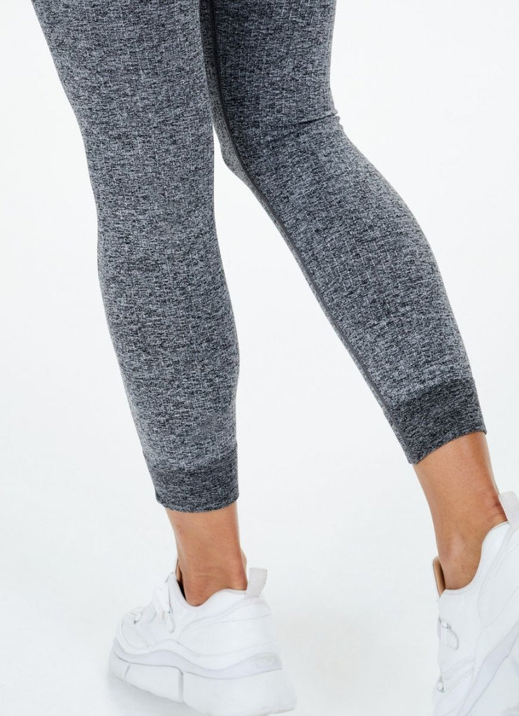 The Upside Ayama Women's Dance Midi Pant in Grey Marle Close Up Back View