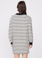 MONROW Stripe Relaxed Polo Dress Back View