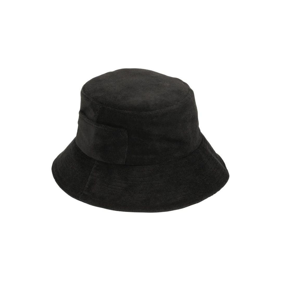 Lack of Color Terry Cloth Wave Bucket Hat in Black