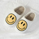 Women's Yellow Smiley Face Slippers Top View