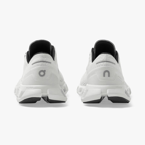 On Cloud X Women's Running Shoes in White Two Show View From the Back