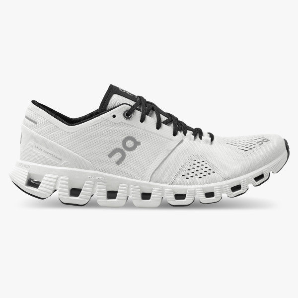 On Cloud X Women's Running Shoes in White Single Shoe Side View