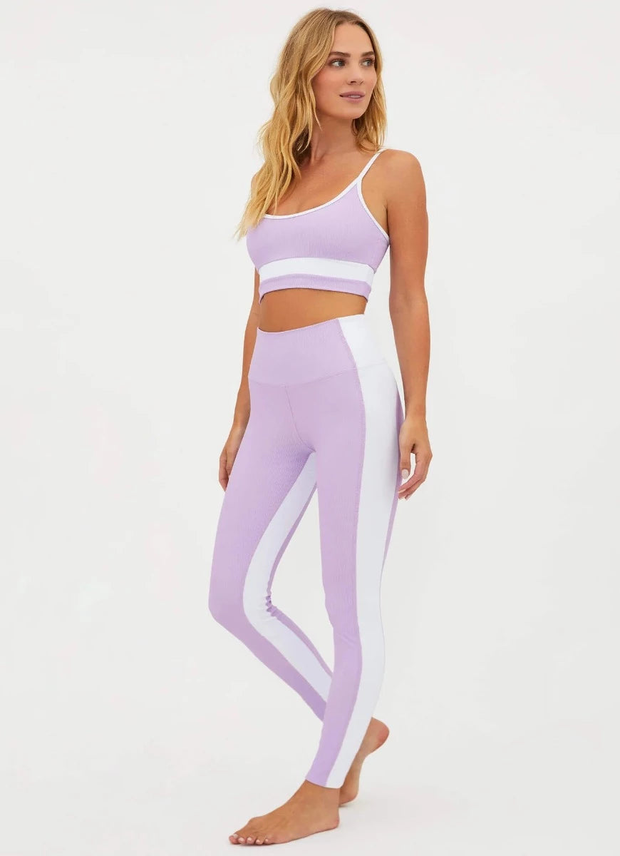 BEACH RIOT Colorblock Legging in Orchid Bloom Full Model Front VIew