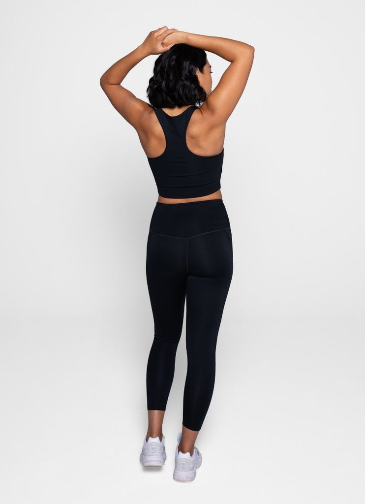 Girlfriend Collective High Rise Compressive Legging in Black Back View